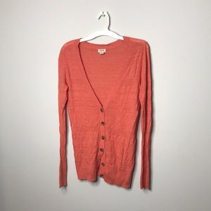 Small Womens Cardigan Salmon Color
